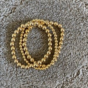 Set of 3 bauble bar gold bracelets